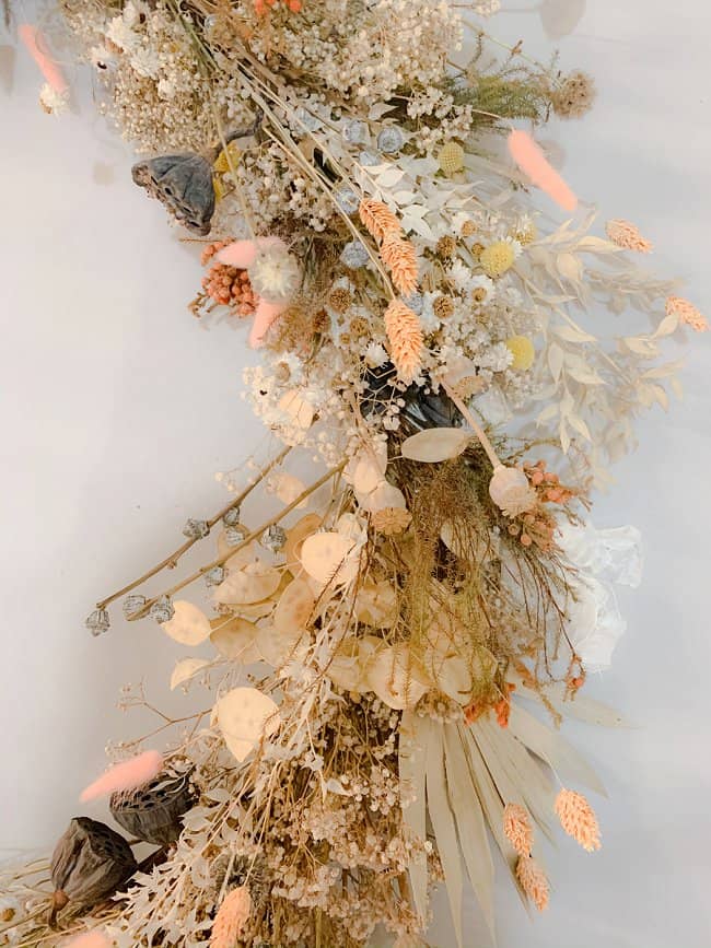 image of dried flower fall wreath DIY