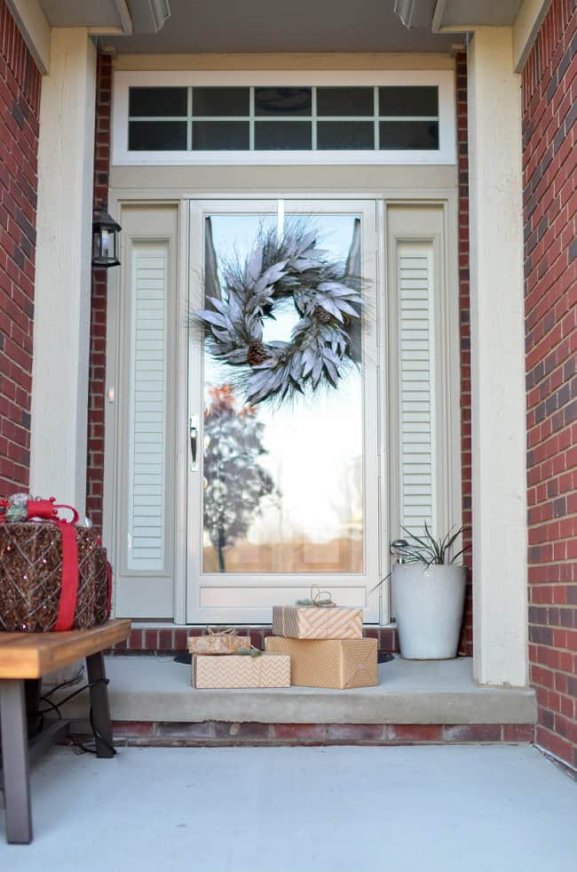 image of beautiful fall wreath on a door