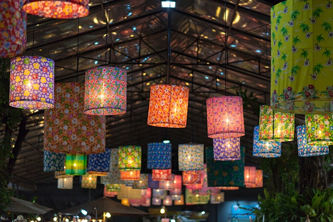 image of oriental lanterns on patio 