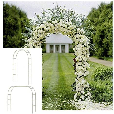 white metal wedding arch