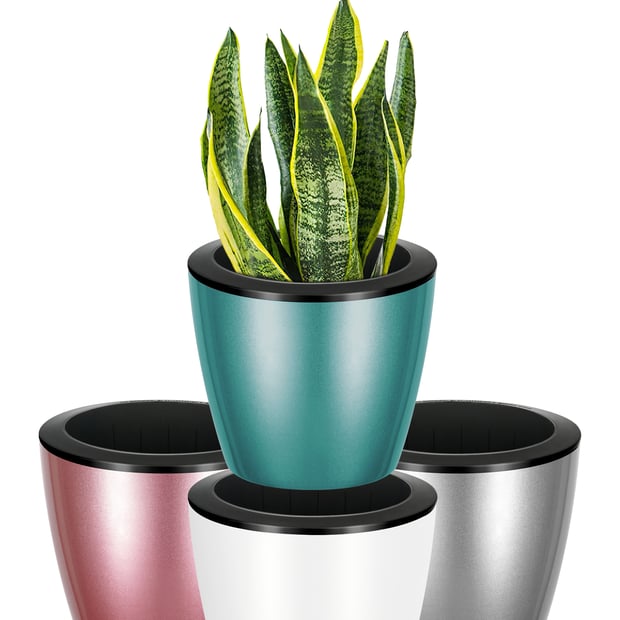 self watering plastic planter pot